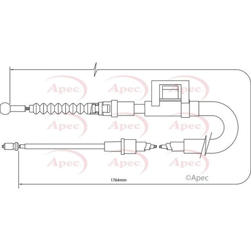 Apec Handbrake Cable Right Rear CAB1408