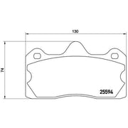 Brembo 4 x Rear Brake Pad Set fits Lotus Evora 2009-2016 3.5