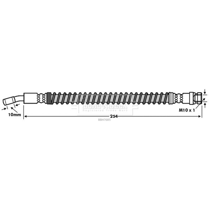 Borg & Beck Brake Hydraulic Hose Line Front Right BBH7685