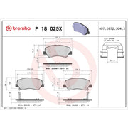 Brembo 4 x Front Brake Pad Set fits Hyundai Accent IV 2010-2018 1.4 1.6