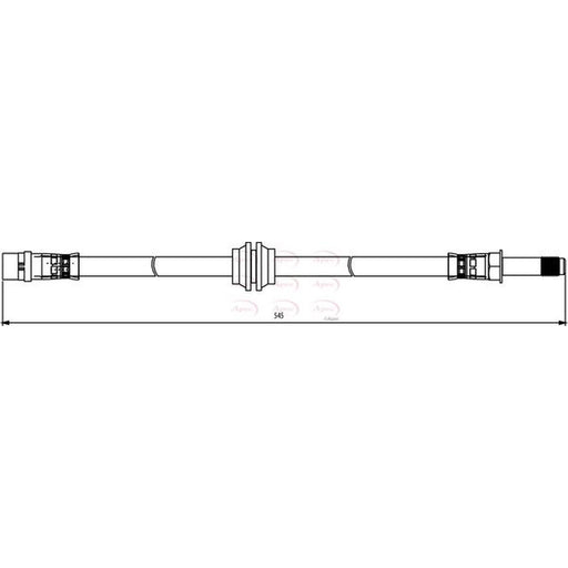 Apec Brake Hydraulic Hose Line Rear fits Mercedes-Benz Sprinter 3,5-T 2009-2018
