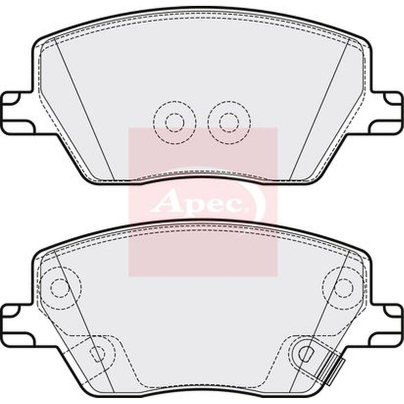 Apec Front Brake Pad Set fits Fiat Tipo 2015-2020 1.3 1.4 1.6