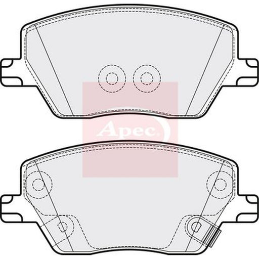 Apec Front Brake Pad Set fits Fiat Tipo 2015-2020 1.3 1.4 1.6