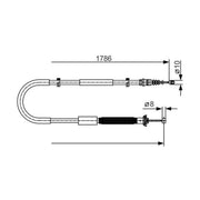 Bosch Handbrake Cable Left Rear fits Fiat Stilo 2001-2007 1.2 1.6 1.8 1.9 2.4