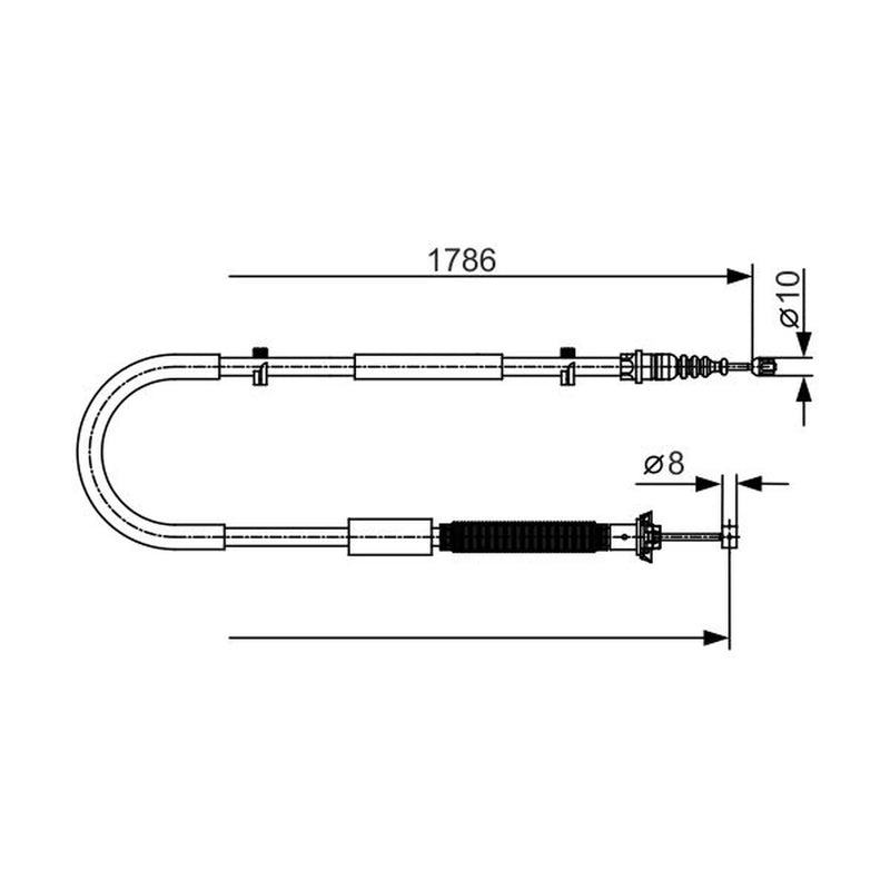 Bosch Handbrake Cable Left Rear fits Fiat Stilo 2001-2007 1.2 1.6 1.8 1.9 2.4