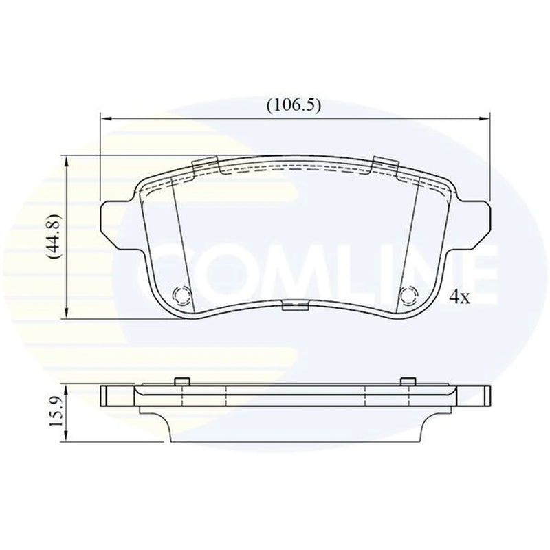 Comline 4 x Rear Brake Pad Set fits Nissan Juke 2019 on