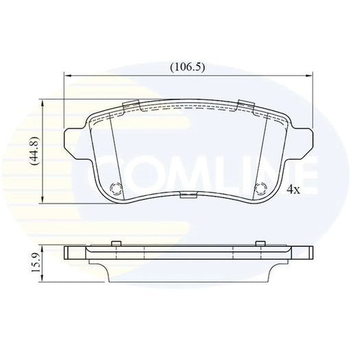 Comline 4 x Rear Brake Pad Set fits Nissan Juke 2019 on