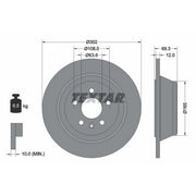 Textar 2 x Solid Rear Brake Discs 92168403-x2