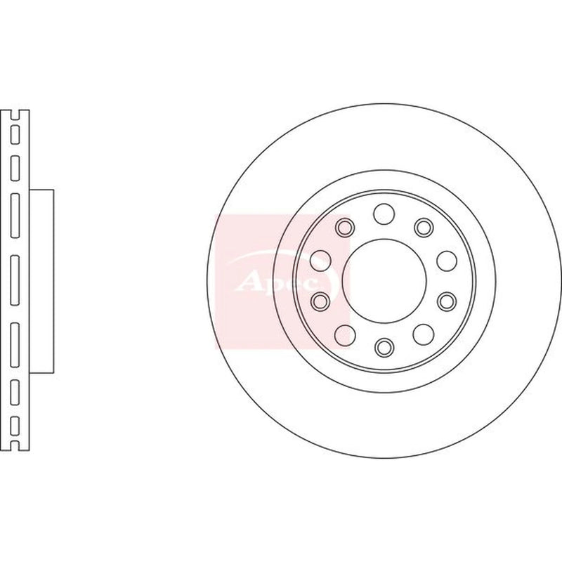 Apec 2 x Vented Front Brake Discs DSK4043-x2