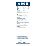 Bosch Wiper Wiper Blade 300mm — A303H fits Audi A6 E-Tron 2024 on
