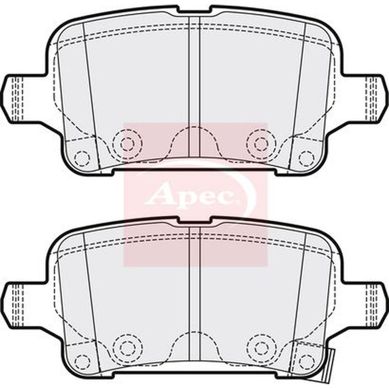 Apec Rear Brake Pad Set fits Opel Astra K 2015-2021 1.0 1.2 1.4 1.5 1.6