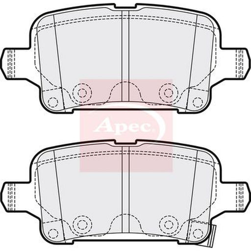 Apec Rear Brake Pad Set fits Opel Astra K 2015-2021 1.0 1.2 1.4 1.5 1.6