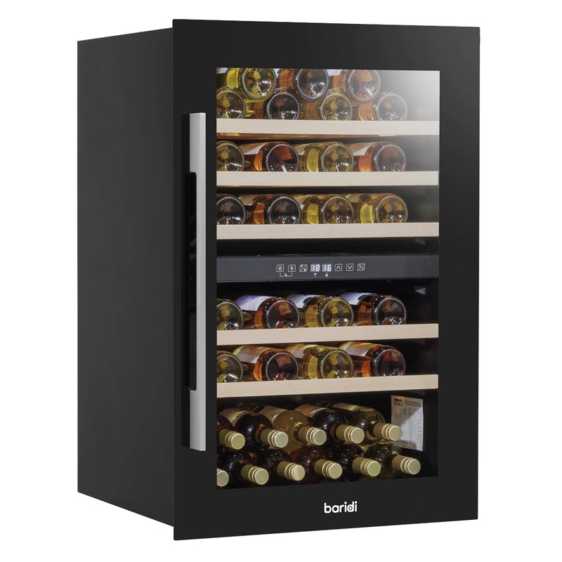 Baridi Wine Cooler 57 Bottles Dual Zone DH118 Black