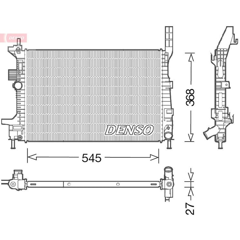 Denso Engine Radiator fits Ford C-Max II 2010-2019 1.5 1.6