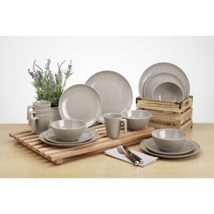 Flamefield Seramika Latte 16 Piece Camping Caravan Melamine Dinner Set SB01114 Flamefield  - Dynamic Drive