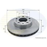 Comline 2 x Vented Front Brake Discs ADC1571V-x2