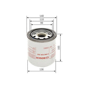 Bosch Cv Air Filter (A Dryer) Z8255 (Hgv) 0 986 628 255