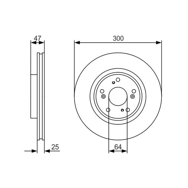 Bosch 2 x Vented Brake Discs fits Honda Cr-V 2001-2007 2.0 2.2