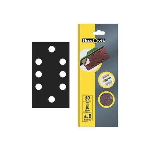 Flexovit 1/3 Sanding Sheets Quick-Release Fine 120 Grit (Pack 6) Flexovit - Dynamic Drive