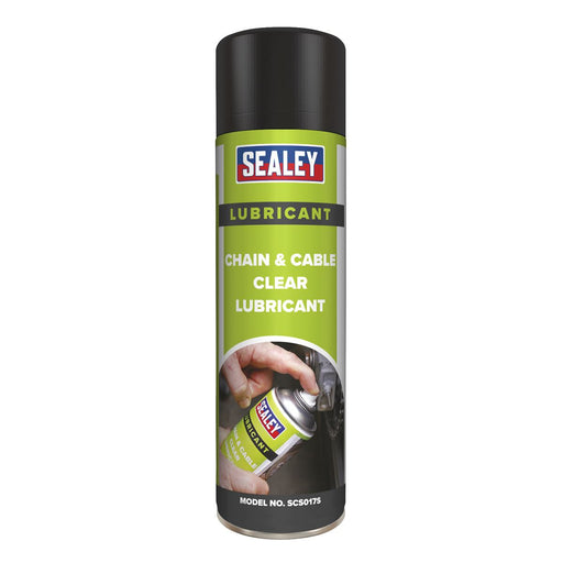 Sealey Chain & Cable Clear Lubricant 500ml Pack of 6 SCS017 Sealey - Dynamic Drive