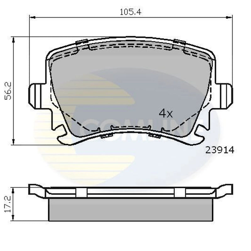 Comline Rear Brake Internally Vented Discs & Pads fits VW Golf V 2004-2009 2.0