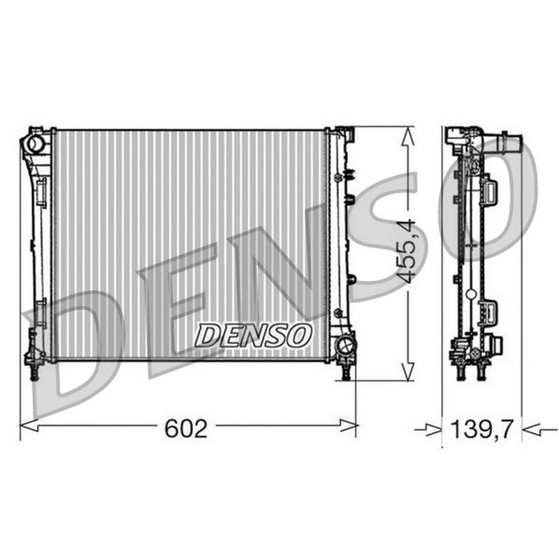 Denso Engine Radiator fits Fiat 500 2007-2010 0.9 1.3 1.4