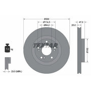 Textar 2 x Vented Front Brake Discs 92186503
