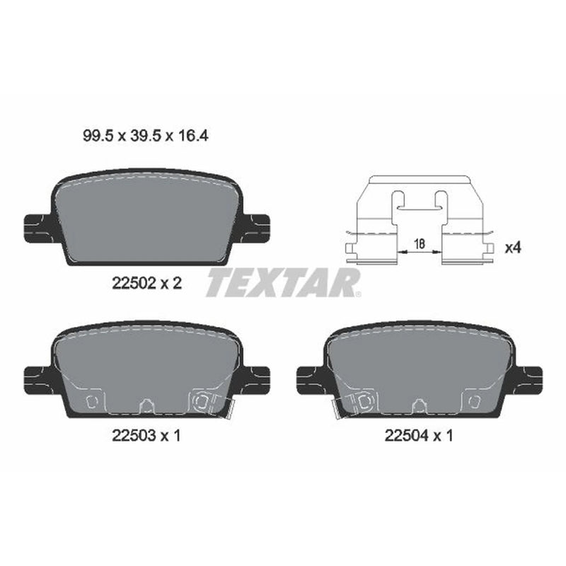Textar Brake Pad Set 2250201