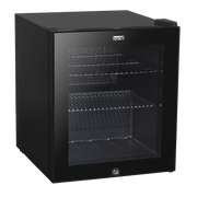 Baridi 50L Table Top Beer & Drinks Mini Fridge 3-10C Light Black & Glass Baridi  - Dynamic Drive