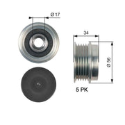 Gates Alternator Overrunning Freewheel Clutch OAP7127