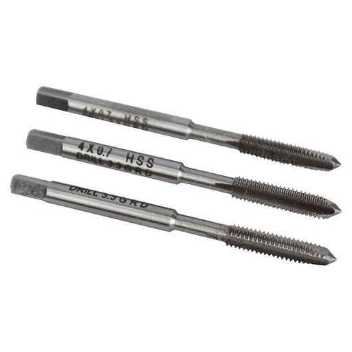 Faithfull HSS Straight Flute Tap Set M4 x 0.7, 3 Piece Faithfull - Dynamic Drive