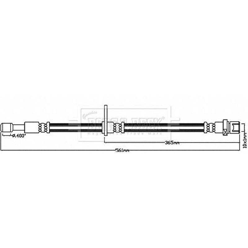 Borg & Beck Brake Hydraulic Hose Line Front Left BBH8198