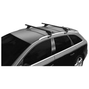 Aluminium Black Locking Roof Rack Cross Bars fits Audi A4 2015-2020 Avant Menabo  - Dynamic Drive