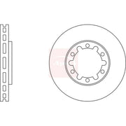 Apec 2 x Vented Brake Discs fits Nissan Patrol Gr 1997-2000 2.8 3.0