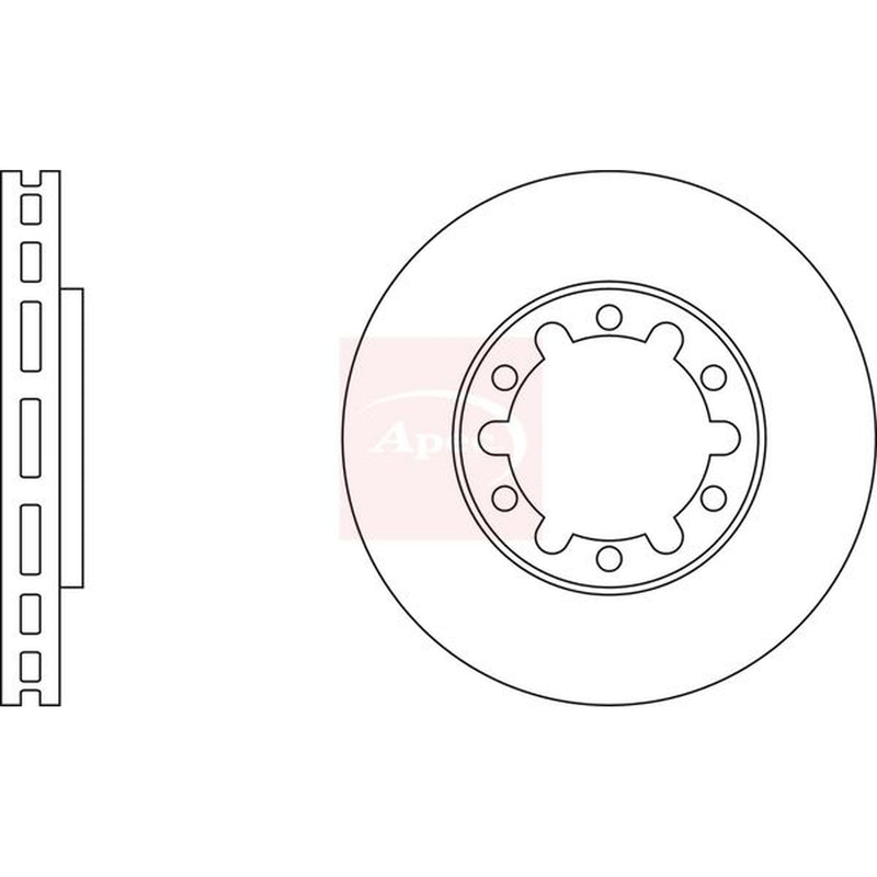 Apec 2 x Vented Brake Discs fits Nissan Patrol Gr 1997-2000 2.8 3.0