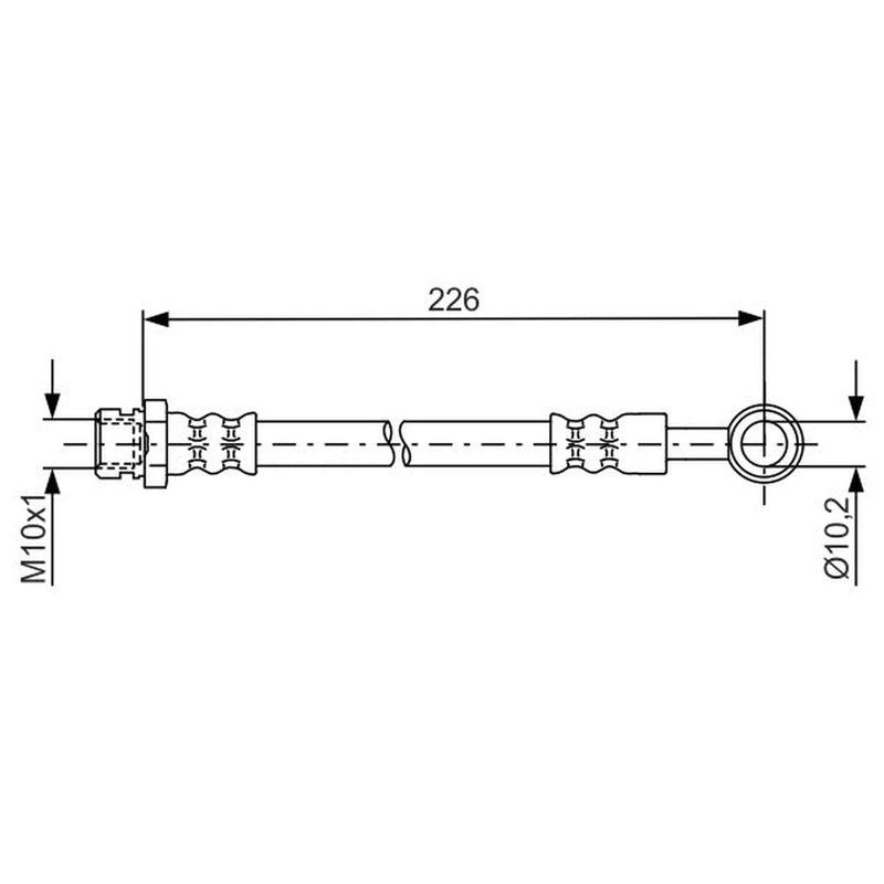 Bosch Brake Hydraulic Hose Line outer fits Kia Sorento I 2002-2011 2.4 2.5 3.5