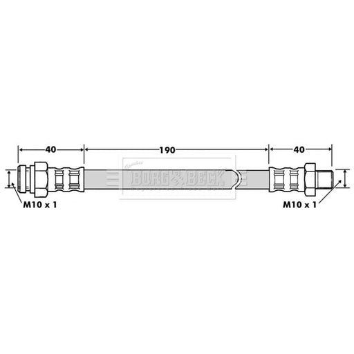 Borg & Beck Brake Hydraulic Hose Line Rear BBH7500