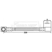 Borg & Beck Brake Hydraulic Hose Line Rear Left BBH6933