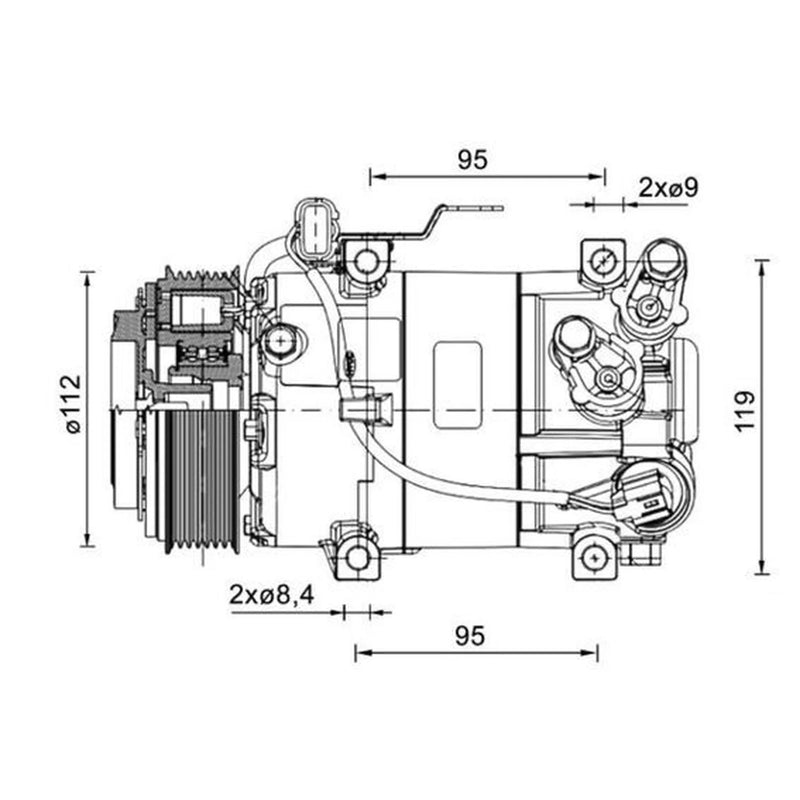 Mahle Air Conditioning Compressor fits Hyundai I10 II 2013-2019 1.0