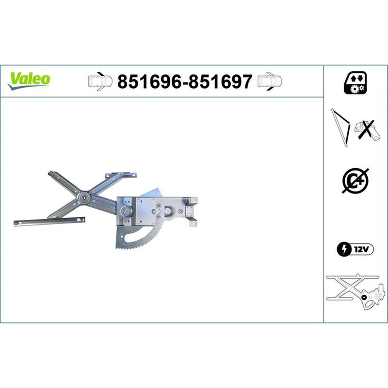 Valeo Electric Window Regulator Lifter Left Front 851696