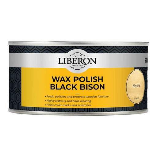 Liberon Black Bison Wax Paste Neutral 500ml Liberon - Dynamic Drive