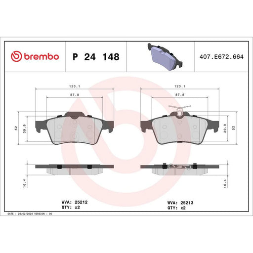 Brembo Front & Rear Pads fits Ford Focus III 2015-2018 2.3