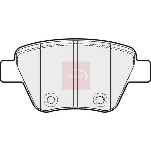 Apec Rear Brake Pad Set fits Audi A1 2012 on 2.0