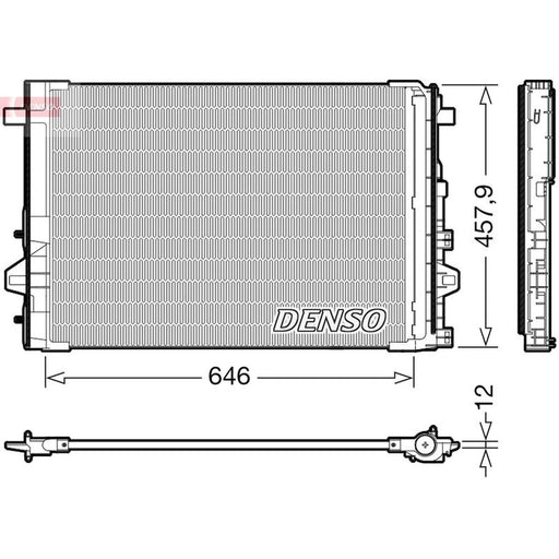 Denso Air Conditioning Condenser fits Mercedes-Benz A-Class 2012-2018