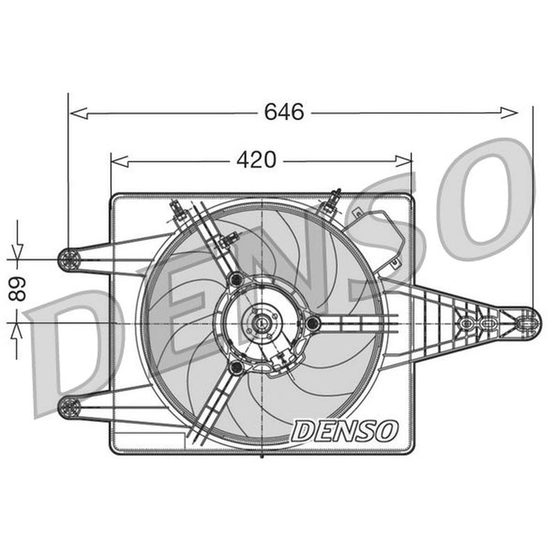 Denso Engine Cooling Fan fits Alfa Romeo 156 1997-2005 1.6 1.8 2.0 2.5