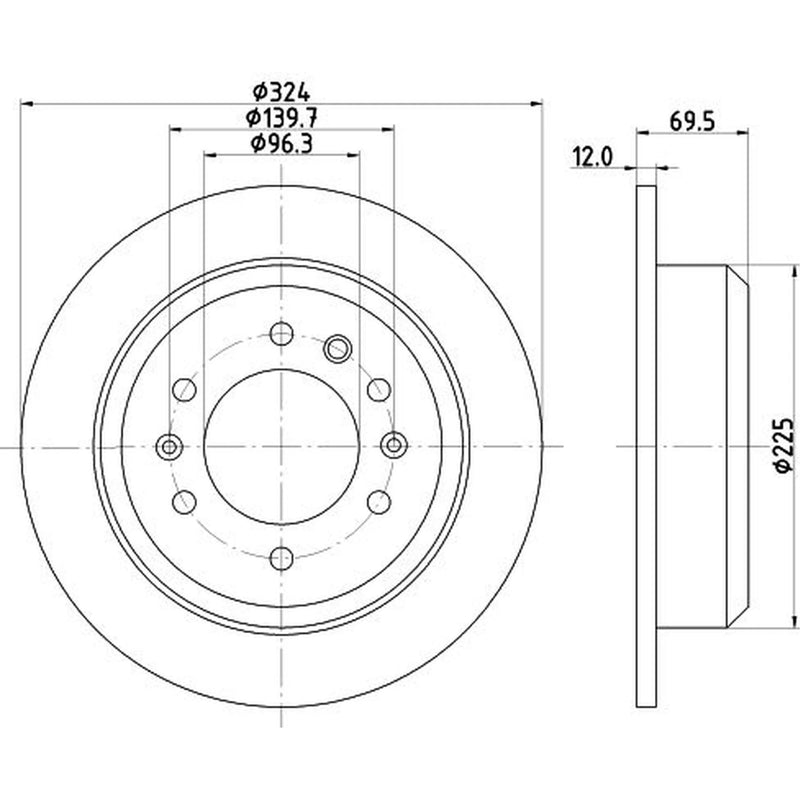 DON 2 x Solid Brake Discs fits Kia Sedona 1999-2015 2.2 2.5 2.7 2.9 3.5