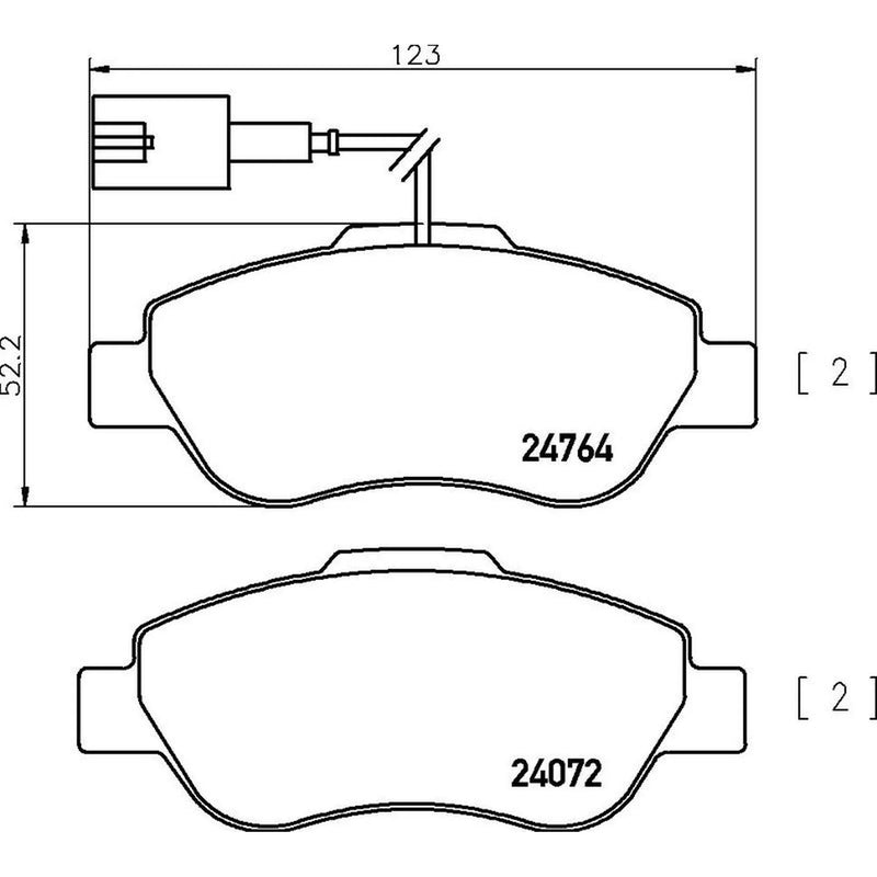 Brembo 4 x Front Brake Pad Set fits Fiat 500 C 2009 on 1.2