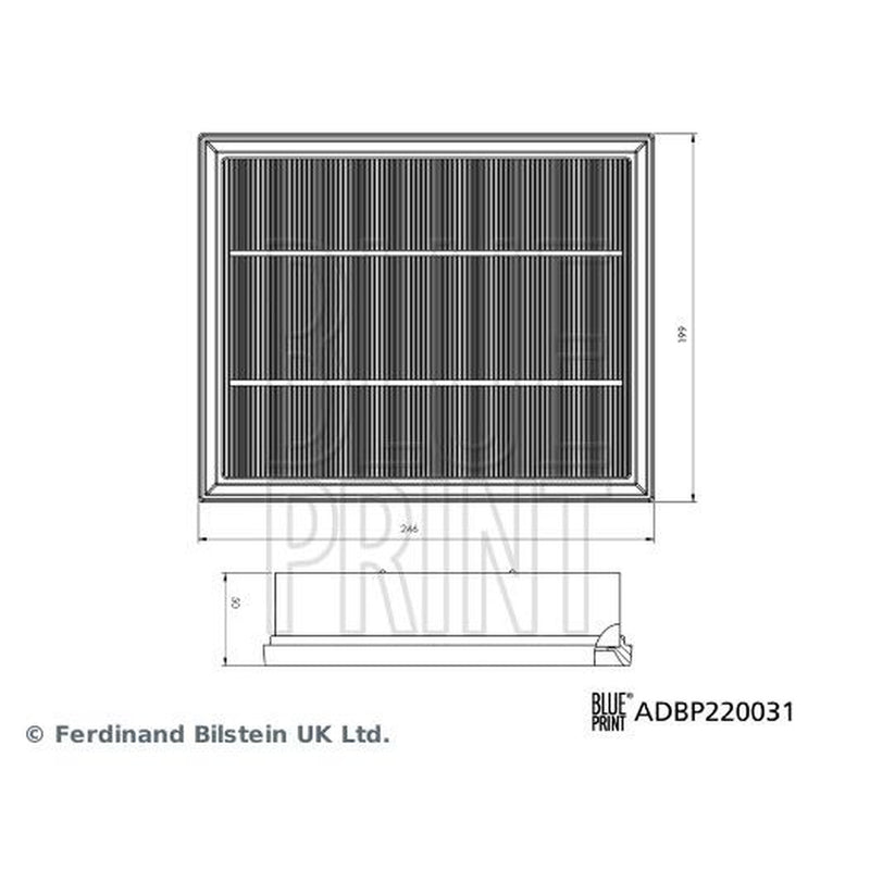 Blue Print Engine Air Filter fits Ford Galaxy III 2018-2023 2.0