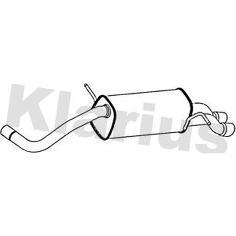 Klarius Box With Tail Pipe Rear fits Audi A1 2010-2015 1.4