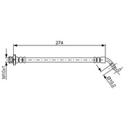Bosch Brake Hydraulic Hose Line Rear fits Nissan Murano II 2007-2014 2.5 3.5